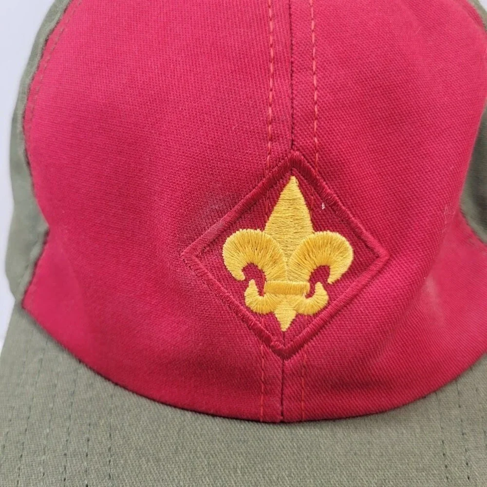 Boy Scouts of America Hat Cap Red Green Snapback Vintage 1980s/90s  Made In USA